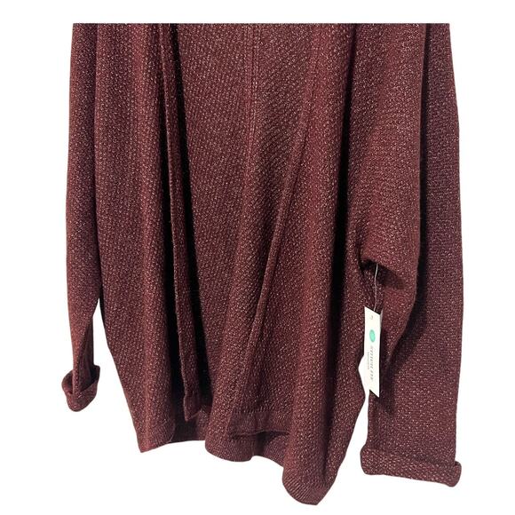 Pink Clover Open Front Relaxed Cardigan Sweater Burgundy Red Womens Large NEW - Picture 5 of 12